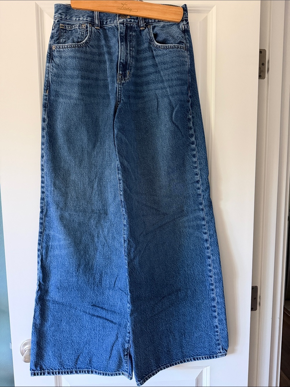 Madewell High-Rise Wide Leg Jeans in Mid Blue Denim